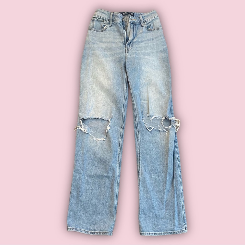 Hollister High-rise Ripped Straight Jeans